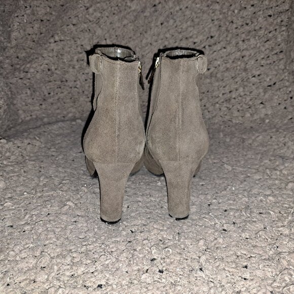 TORY BURCH-Milan-Medium Brown Suede-Heeled Ankle Boots-Sze 7.5-Excellent - Picture 6 of 8